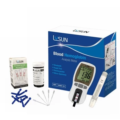 Lysun BHM% 7b% 7b0% 7d% 7d ruční počítač hemoglobin analýza měřič pro nemocnici a kliniku test s proužky