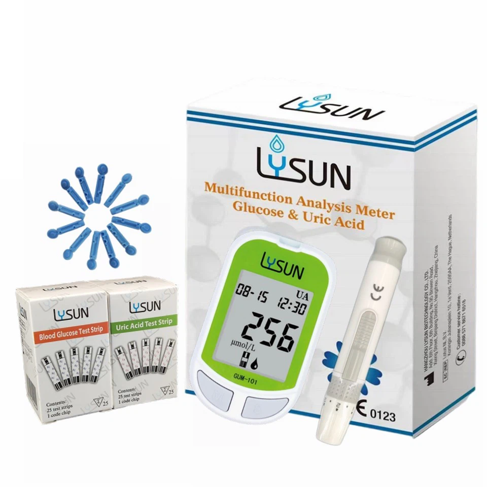 Gum -101 Blood Glukózový měřič a měřič testovače kyseliny močové